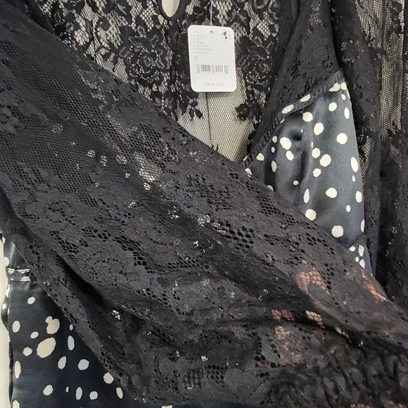 Free people Chic Black Lace Dress with Polka Dots NWT - Picture 7 of 12